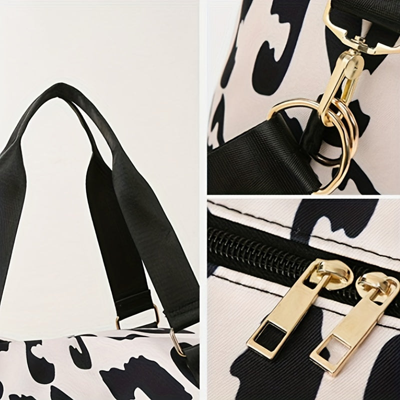 Leopard Pattern Luggage Bag Zipper Storage Bag Large Capacity Sports Bag