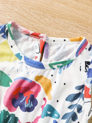 Toddler Girls Graffiti Sleeveless Rompers for Beach Vacation
