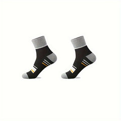 5 Pairs Men's Athletic Quarter Socks, Soft Breathable Socks