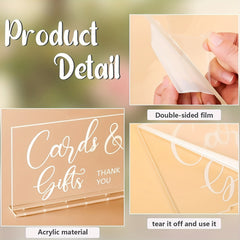 Acrylic Favors Sign Wedding Reception Sign Cards Holder Rustic Farmhouse