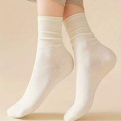 6 Pairs Soft Mid Tube Socks for Women