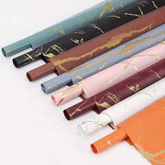 4pcs Marble Pattern Wrapping Paper Flower Art Bouquet Flower Packaging