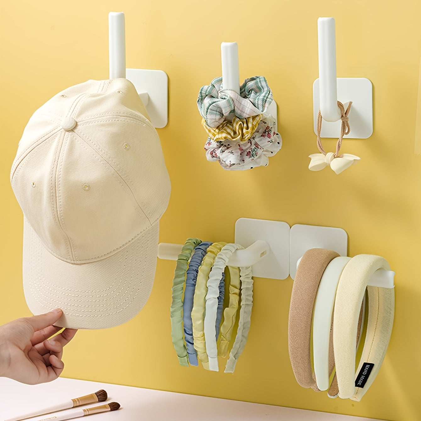 2pcs Adhesive Scrunchie Holder Stick Waterproof Organizer