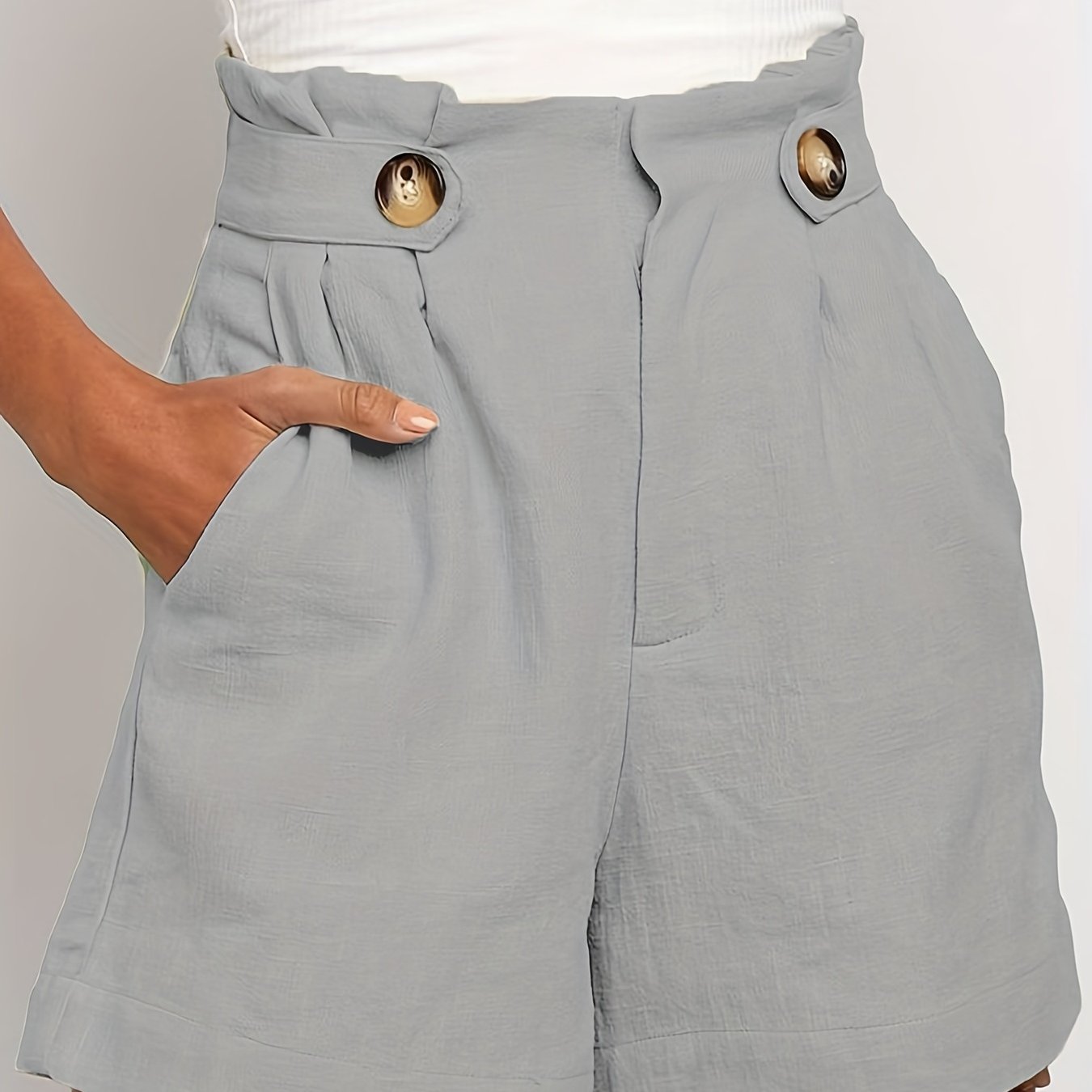 High Waist Ruched Wide Leg Shorts