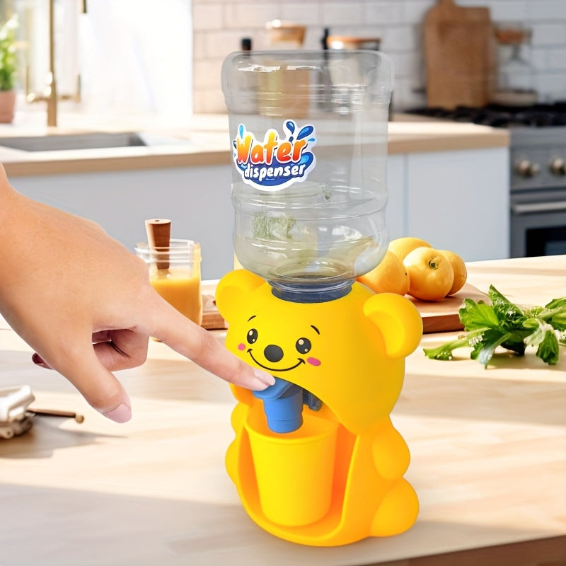 Kids Mini Water Dispenser Toy Cartoon Plastic Pretend Play Kitchen Accessory