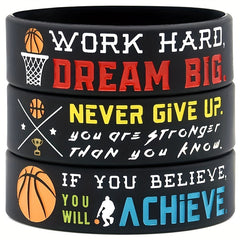 Basketball Motivational Silicone Wristband Sports Quotes Gift