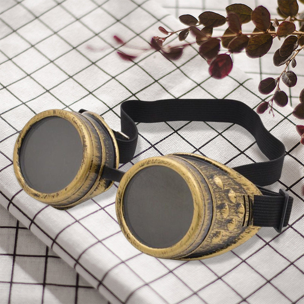 Vintage Steampunk Glasses Dress With Riding Goggles