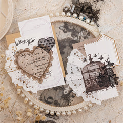1pc PET Tape Ghost Lace Dream Series Retro Lace Heart Diary Decorative