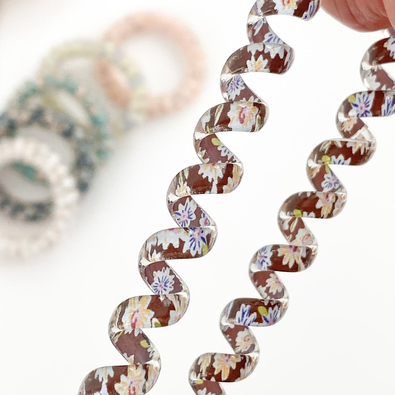 6pcs Floral Wire Hair Tie Ponytail Holder Vintage Hair Band Elastic Headwear