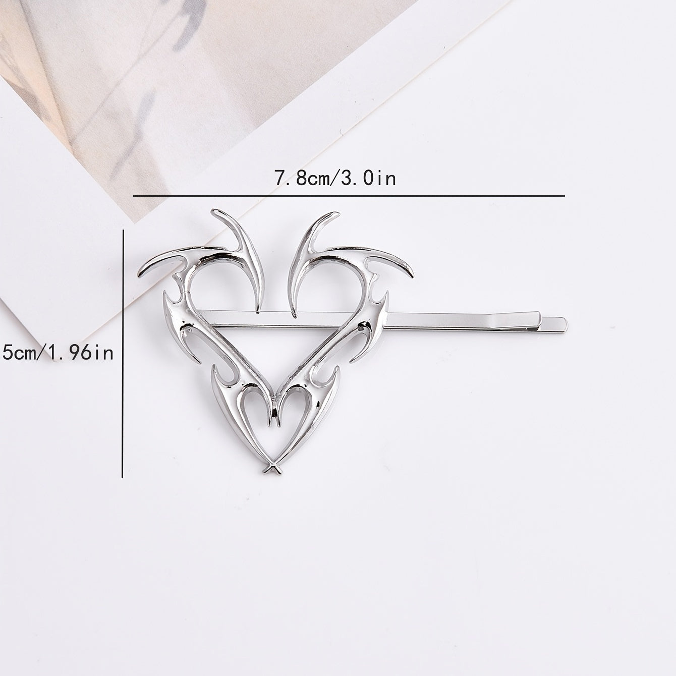 Dragon Dart Hair Clip Cyber Punk Y2K Metal Silver Barrette Hair Accessory