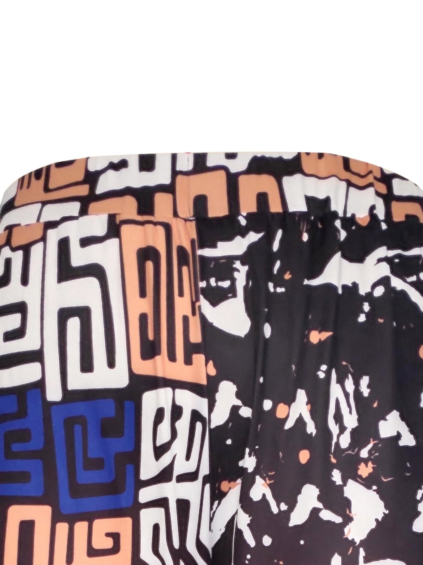  Casual Pants Women's Colorblock Geometric Print Crop Trousers