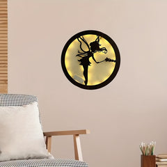 LED Light Carving Fairy Tale Shape Retro Wooden Hanging Sign