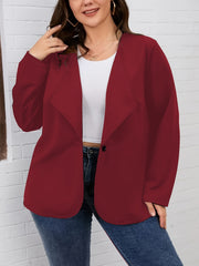 Solid Long Sleeve Open Front Blazer