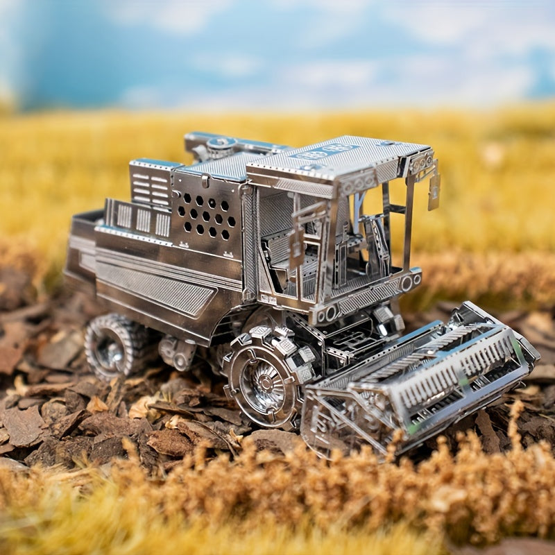 Metal Glue 3D Puzzle Tractor Corn Wheat Sugarcane Harvester Model