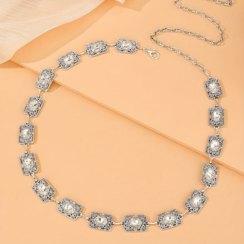 Boho Rhinestone Waist Chain Belt for Women