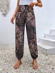Paisley Print Joggers Boho Pants for Spring & Summer