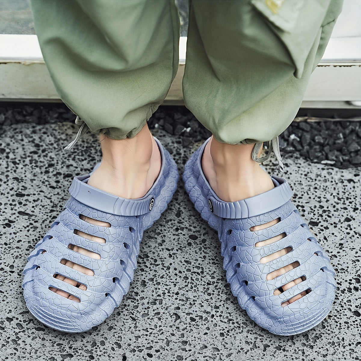 Men's Lightweight Comfy Clogs Hollow Out Non Slip Garden Shoes