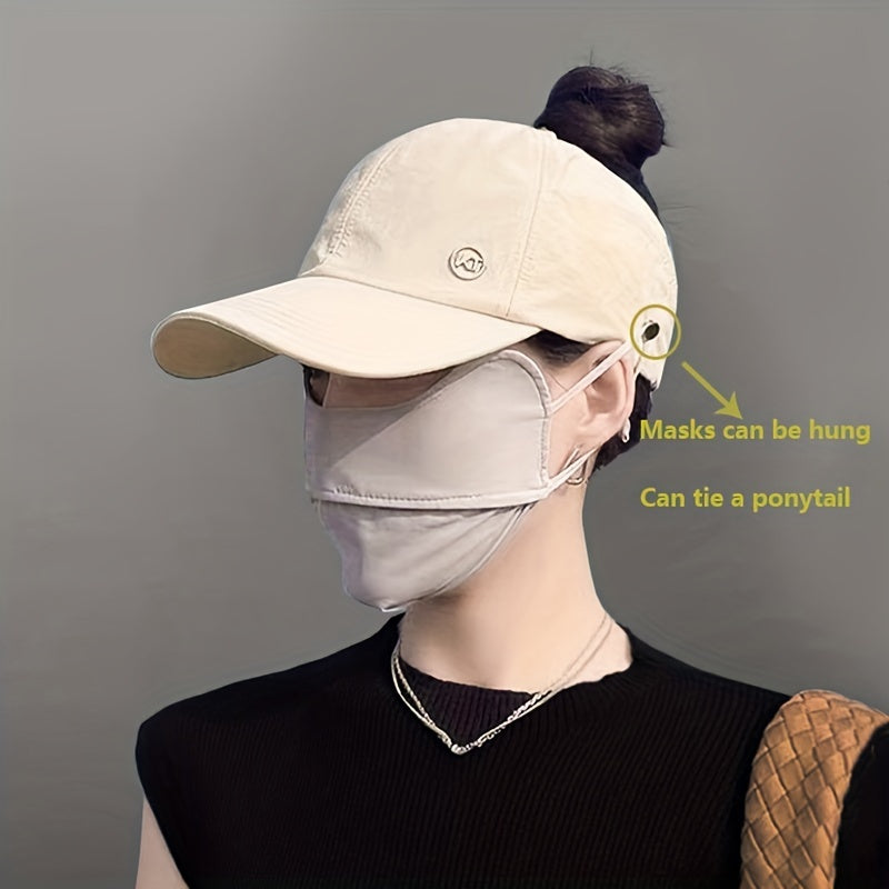 Backless Ponytail Baseball Cap Sunscreen Visor Sun Hats For Women