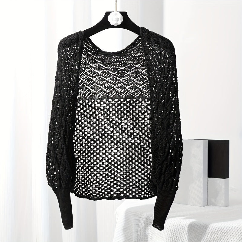 Solid Knitted Warm Wraps Hollow Out Shawl