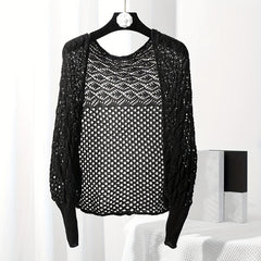 Solid Knitted Warm Wraps Hollow Out Shawl