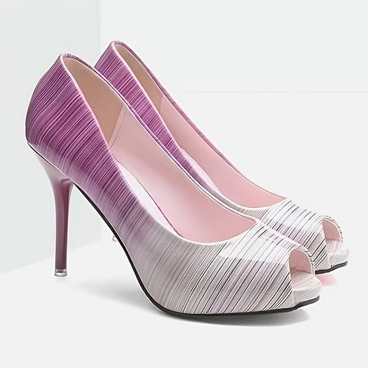 Ombre Ladies High Heels Slip On Stiletto Heels Party Pumps