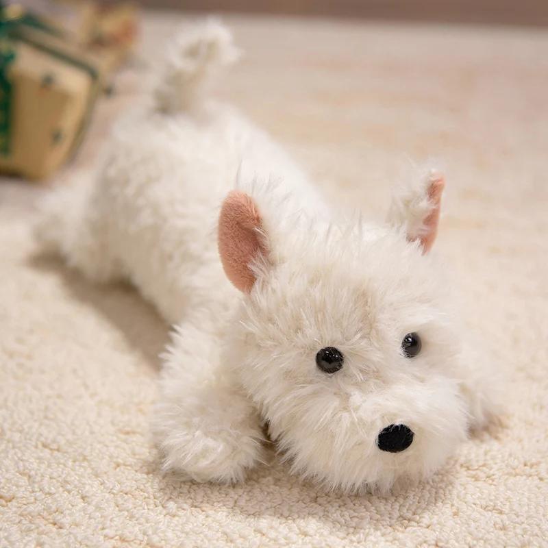 Realistic Dog Plush Toy Soft Polyester Mixed Colors Perfect Gift for Birthdays