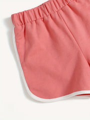 Girls Cartoon 'Cool Kid' Active Running Shorts Summer Athletic Shorts