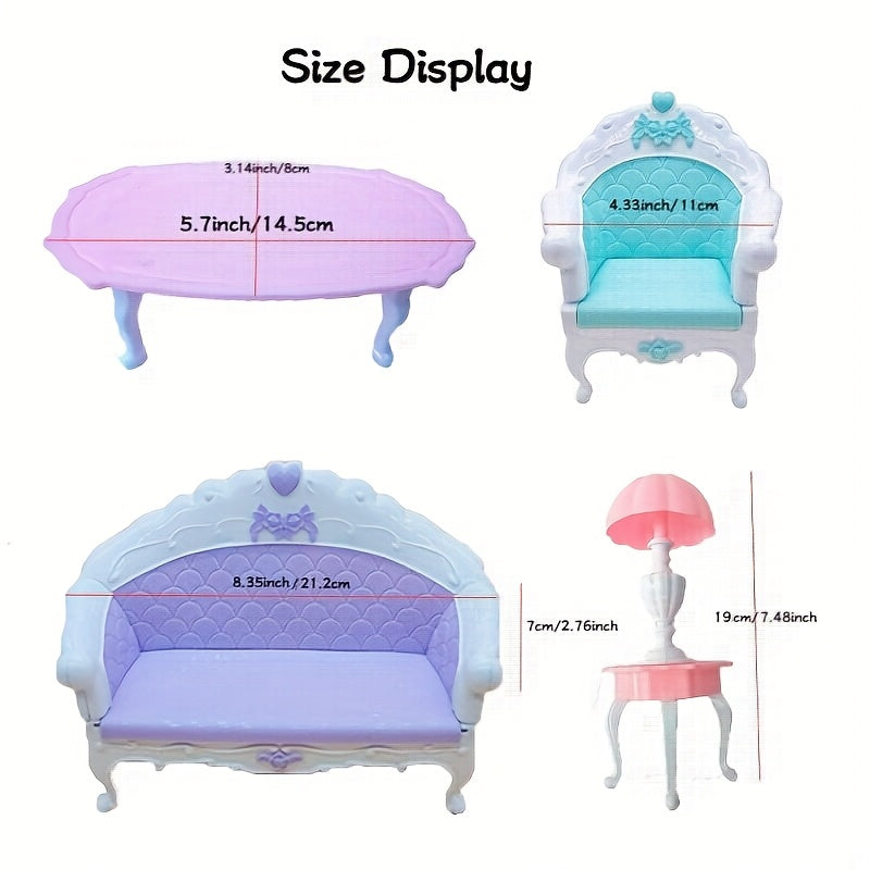 QSMARTOY European Style Sofa and Armchair Combo for Dollhouse