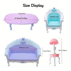 QSMARTOY European Style Sofa and Armchair Combo for Dollhouse