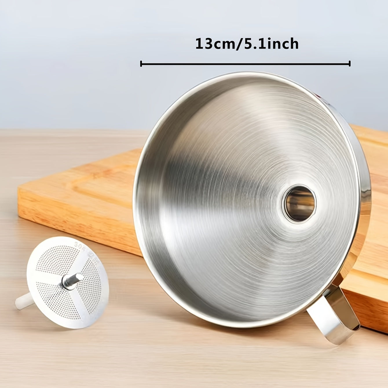 Stainless Steel Funnel with Filter for Easy Pouring and Cleaning