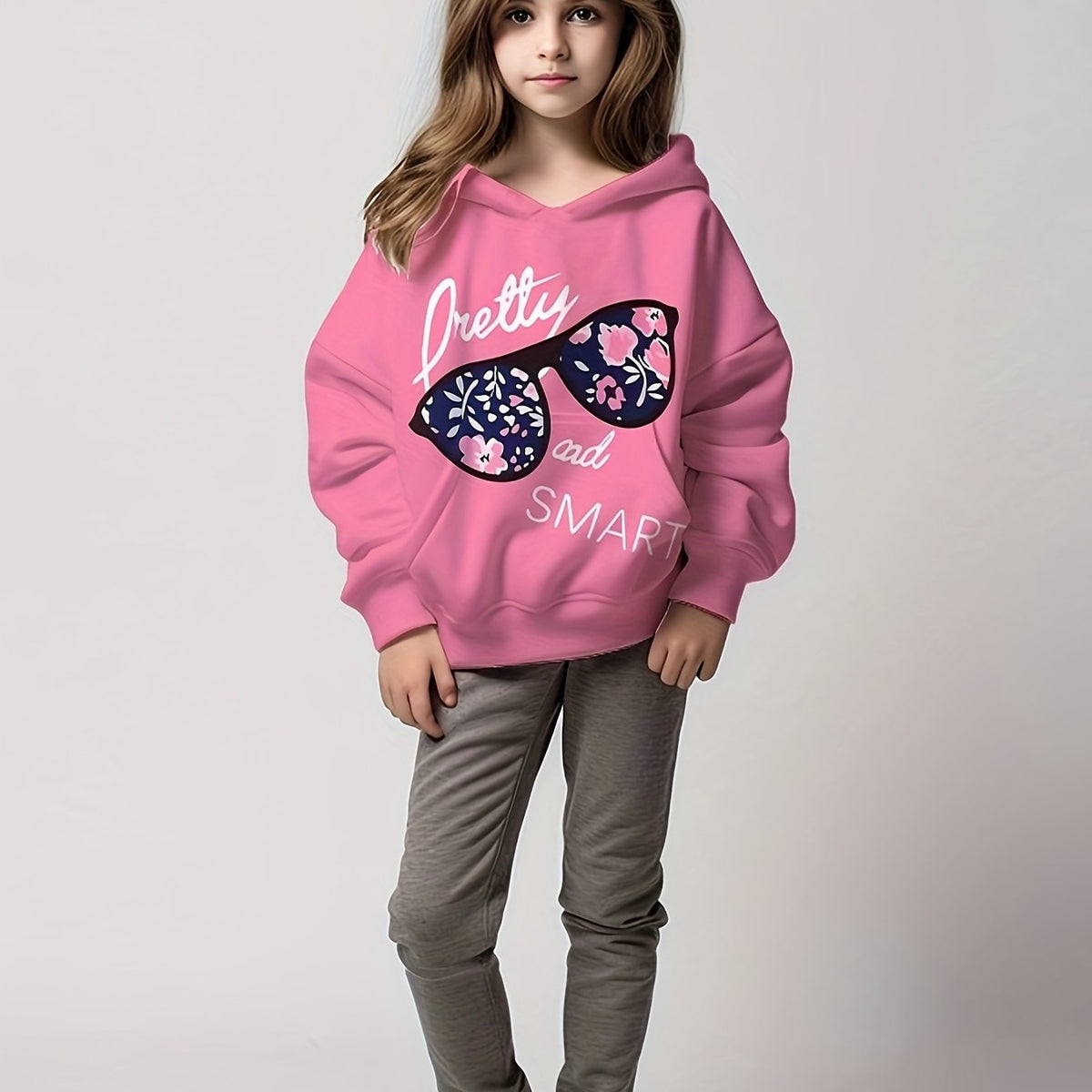 Print Hoodies Girls Comfy Pocket Pullover Kids Clothes Gift Christmas