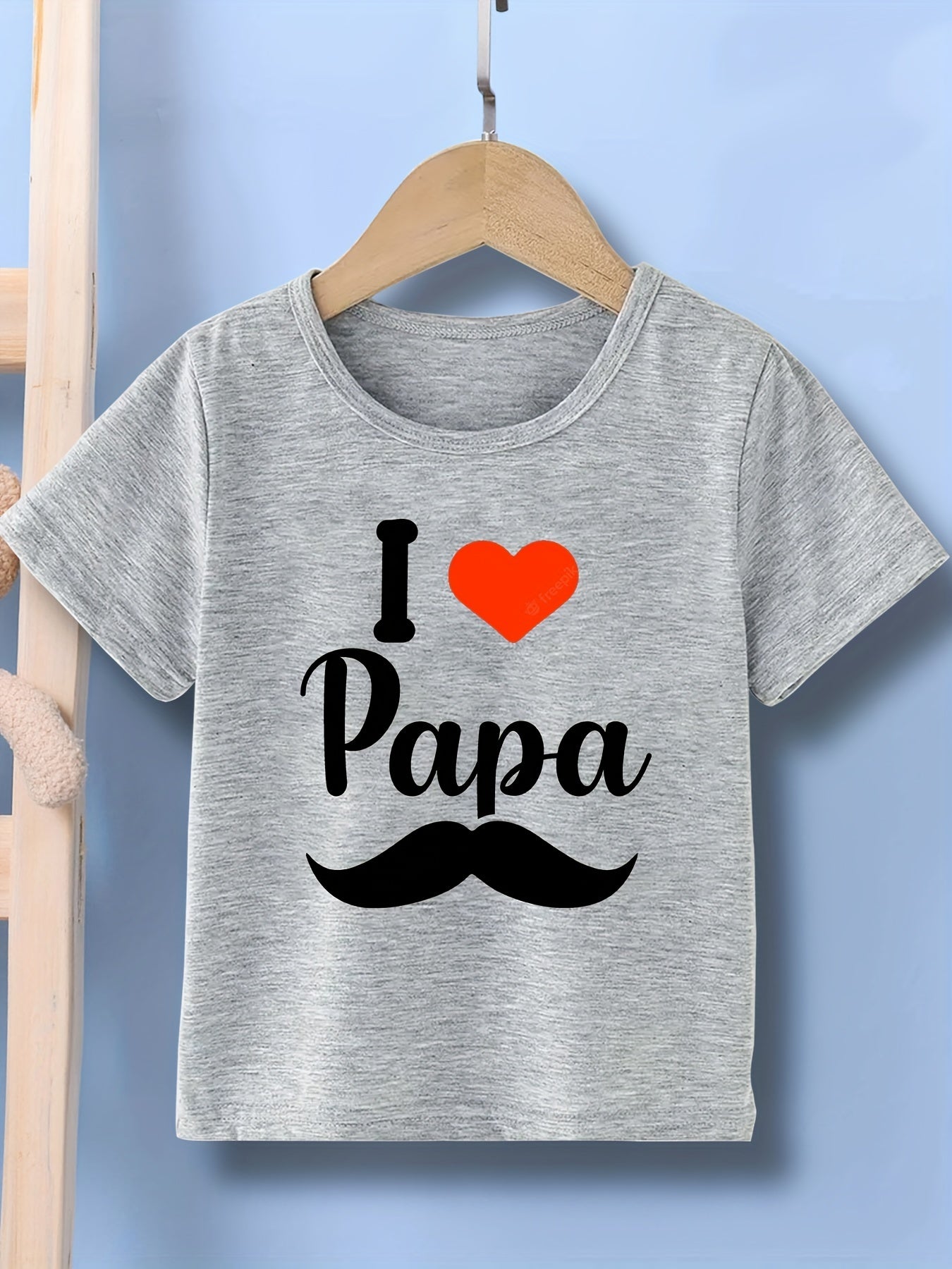 Boys I LOVE PAPA Top Short Sleeve T-shirt Casual Kids Summer Clothes