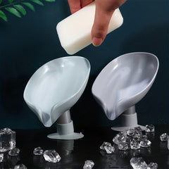 Leaf Shaped Soap Holder with Suction Cup for Bathroom Soap Dishes