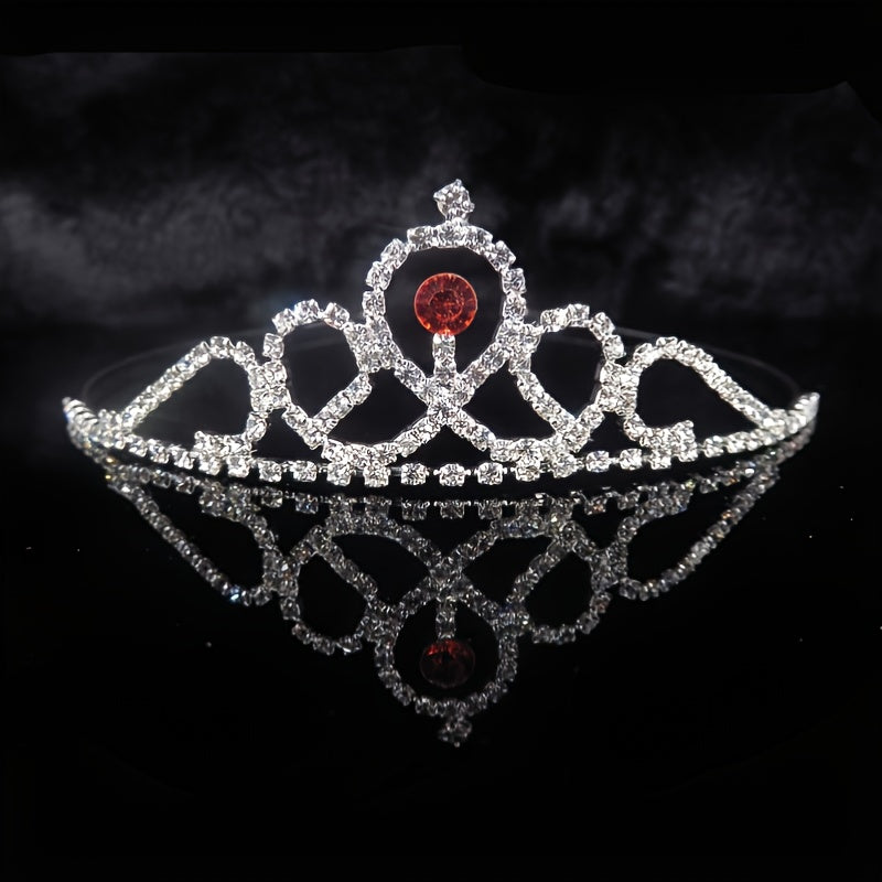 Silver Crystal Tiara Crowns Girls Princess Crown Rhinestone Birthday Crowns