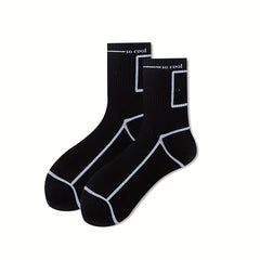 5 Pairs Letter Print Socks Comfy Mid Tube Socks Women's Stockings