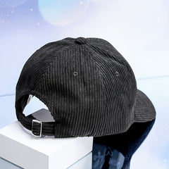 HAPPY Embroidery Corduroy Baseball Cap with Iron Ring