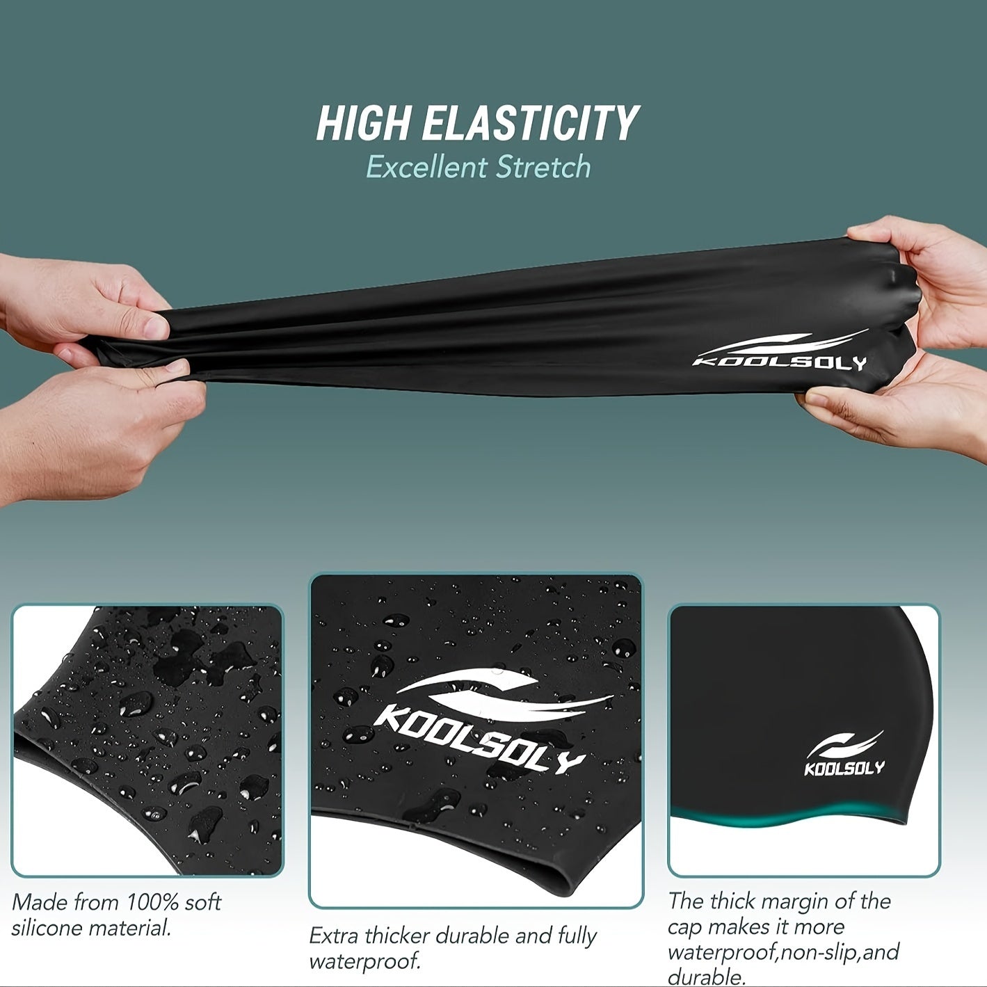 Swim Cap With Ear Protection and Nose Clip