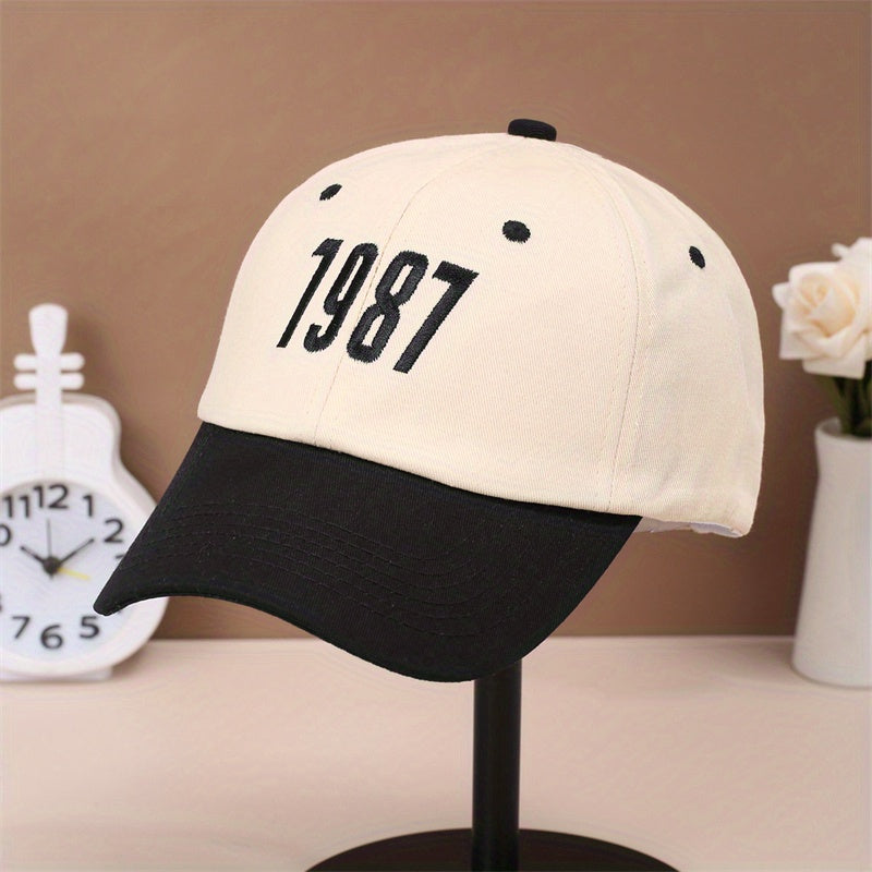1987 Embroidery Cotton Baseball Cap Vintage Couple Sun Hat