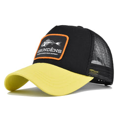 Breathable Fish Bone Embroidered Trucker Cap
