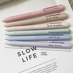 6pcs Inspirational Gel Ink Pens Pastel Colors Soft Quick Dr