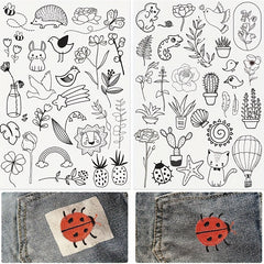 50pcs Stick And Stitch Embroidery Paper Pre Printed Flowers Pattern