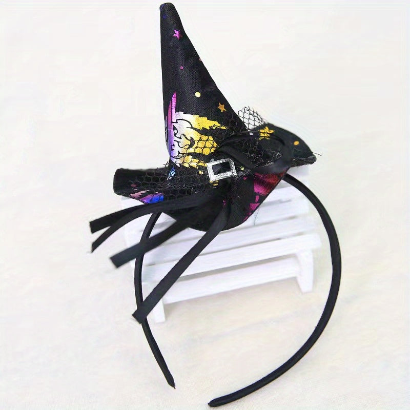 Halloween Hat Decor Headband Lace Hair Band Punk Hair Accessories