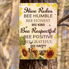 Sunflower Bee Kind Metal Tin Sign Wall Plaque