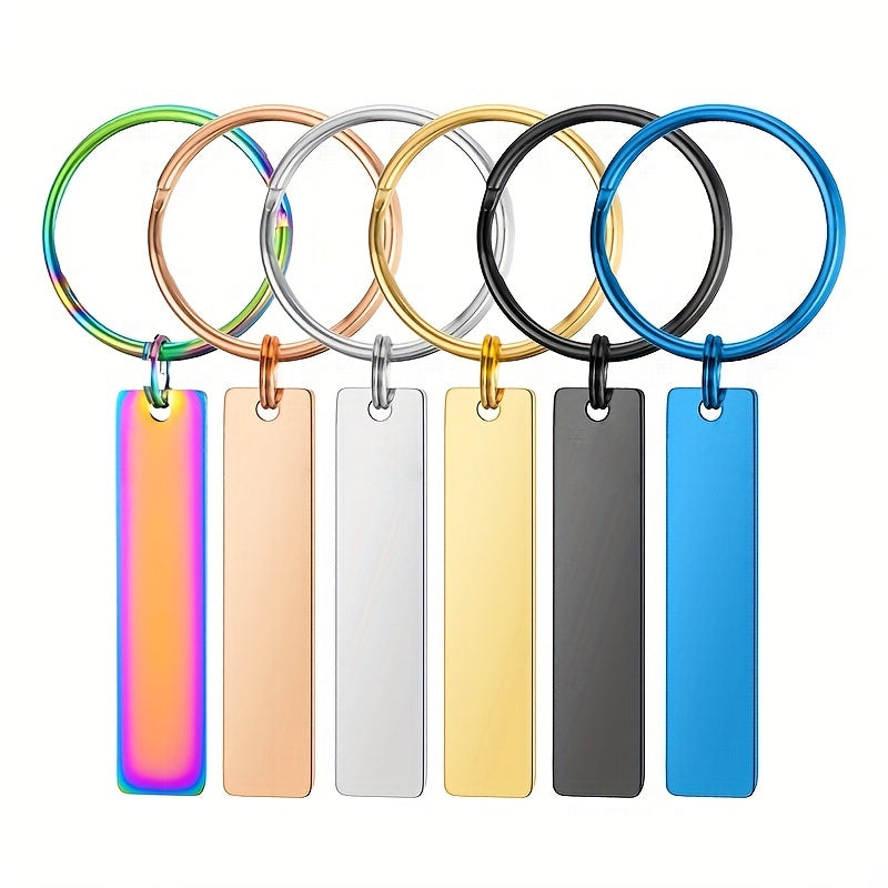 Stainless Steel Strip Keychain Alloy Key Tag Style Basic DIY Keychain