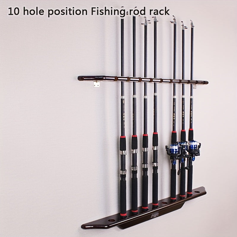 Solid Wood Fishing Rod Storage Rack Wall Mounted Display Holder