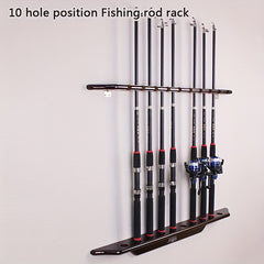 Solid Wood Fishing Rod Storage Rack Wall Mounted Display Holder