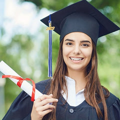 Mixed Two Tone Graduation Tassel Ribbon Cap Decoration for Graduation Party