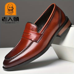 LAORENTOU Men's Leather Dress Shoes Lightweight Formal Shoes For Wedding