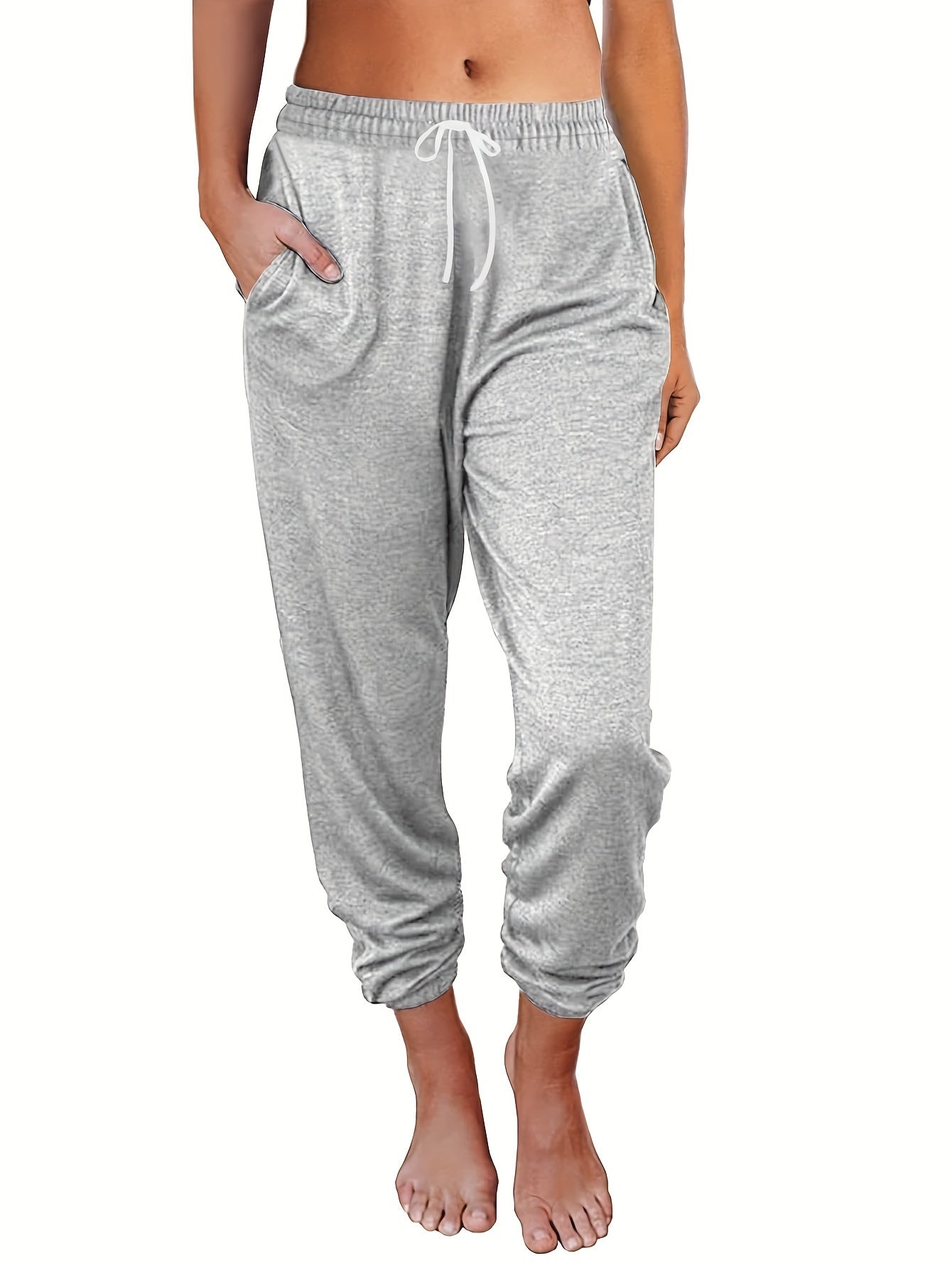 Women's Plus Size Sporty Pants High Rise Jogger Trousers With Pockets