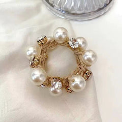 Faux Pearl Hair Tie Head Jewelry Ponytail Hair Rope Crystal Elastic Hair Tie